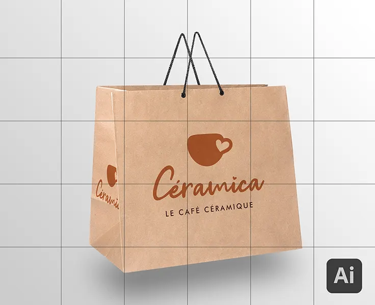 Logo modernisé du Café Céramica par Mehdi Design - identité visuelle contemporaine